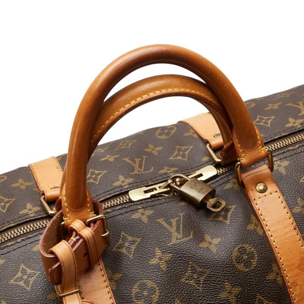 Louis Vuitton Monogram Keepall Bandouliere Boston Shoulder Bag Brown Leather - Picture 9 of 9